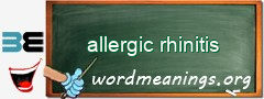 WordMeaning blackboard for allergic rhinitis